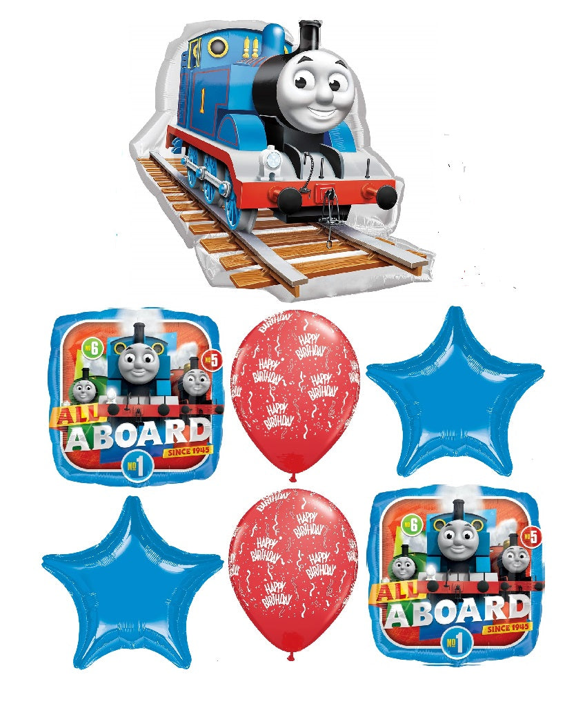 Thomas the Tank Engine Train Track All Aboard Birthday Balloon Bouquet