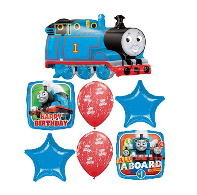 Thomas the Tank Engine Train Happy Birthday Aboard Balloon Bouquet