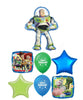 Toy Story 5 Buzz Lightyear Birthday Balloons Bouquet with Helium and Weight