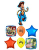 Toy Story 5 Woody Birthday Balloons Bouquet with Helium and Weight