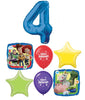 Toy Story 5 Pick An Age Blue Number Birthday Balloons Bouquet with Helium