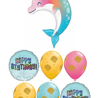 Under the Sea Creatures Dolphin Birthday Balloon Bouquet Helium Weight