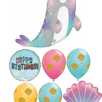 Under the Sea Creatures Seal Birthday Balloons Bouquet Helium Weight
