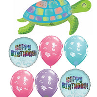 Under the Sea Turtle Creatures Fish Birthday Balloons Helium Weight