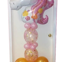 Unicorn Birthday Pink Confetti Balloons Stand Up Decoration
