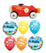 Vintage Race Car Transportation Birthday Balloon Bouquet Helium Weight