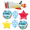 Vintage Airplane Transportation Birthday Balloon Bouquet Helium Weight