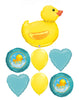 Welcome Baby Yellow Duck Balloons Bouquet with Helium and Weight