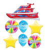 Yacht Cruise Ship Boat Bon Voyage Balloons Bouquet with Helium Weight