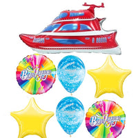 Yacht Cruise Ship Boat Bon Voyage Balloons Bouquet with Helium Weight