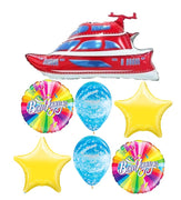 Yacht Cruise Ship Boat Bon Voyage Balloons Bouquet with Helium Weight