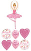 Birthday Ballerina Girl Heats Balloons Bouquet with Helium and Weight