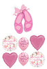 Birthday Ballerina Girl Slippers Hearts Balloon Bouquet Helium Weight