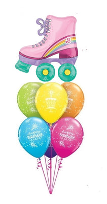 Barbie Roller Skate Birthday Cake Balloon Bouquet with Helium and Weight