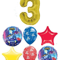 Batman Batwheels Birthday Pick An Age Gold Number Balloon Bouquet
