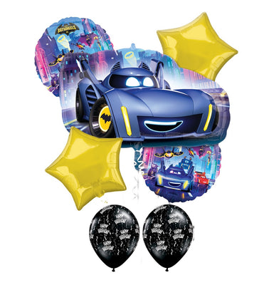 Batman Batwheels Happy Birthday Balloon Bouquet with Helium and Weight