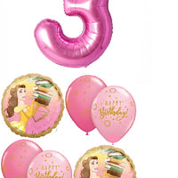 Disney Princess Belle Birthday Pink An Age Pink Number Balloon Bouquet