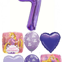 Disney Princess Rapunzel Purple Number Age Birthday Balloon Bouquet