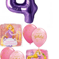 Disney Princess Rapuzel Birthday Age Lavender Number Balloon Bouquet