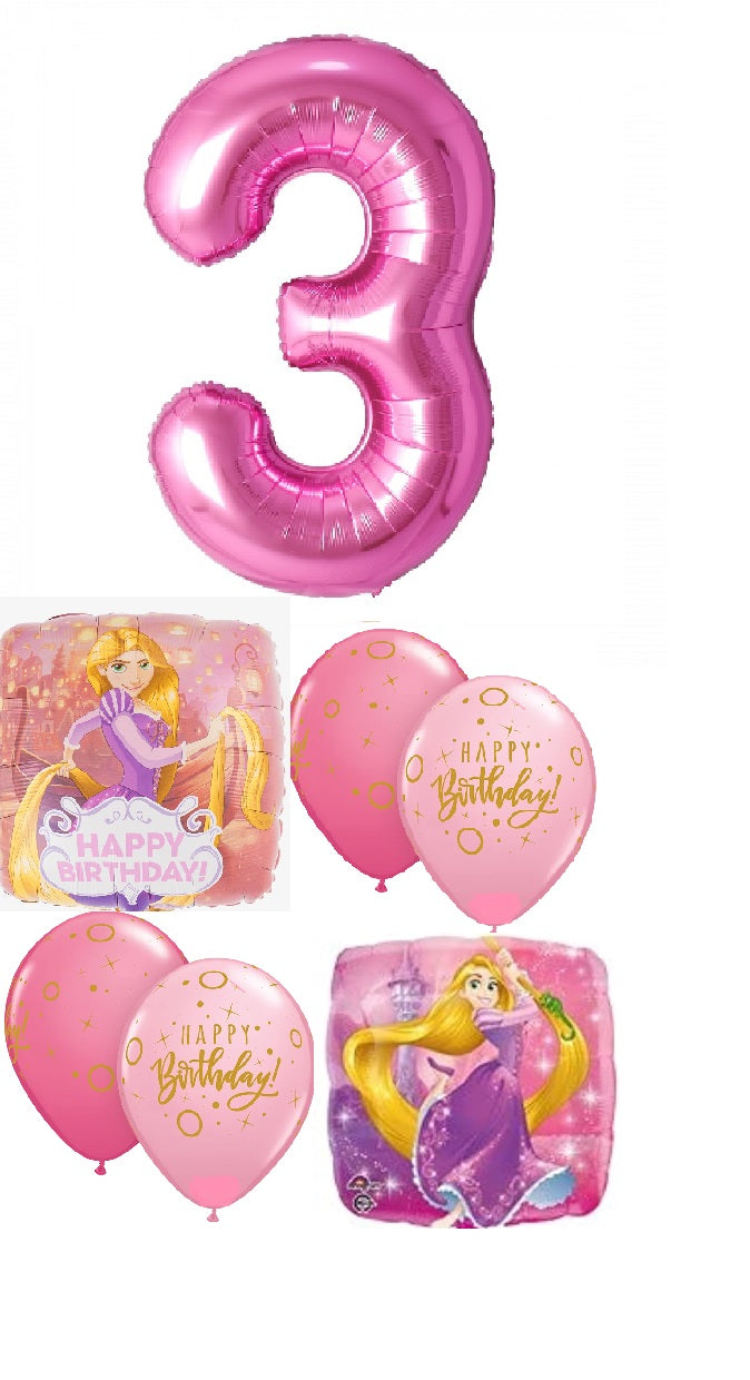 Disney Princess Rapunzel Birthday Pick Age Pink Number Balloon Bouquet