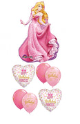 Disney Princess Sleeping Beauty Aurora Heart Birthday Balloon Bouquet
