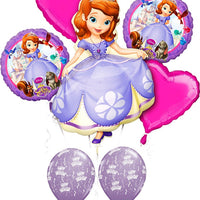 Disney Princess Sofia the First Birthday Hearts Balloon Bouquet Helium