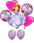 Disney Princess Sofia the First Birthday Hearts Balloon Bouquet Helium
