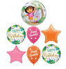 Dora the Explorer Bubble Birthday Balloons Bouquet with Helium Weight