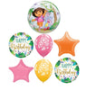 Dora the Explorer Bubble Birthday Balloons Bouquet with Helium Weight