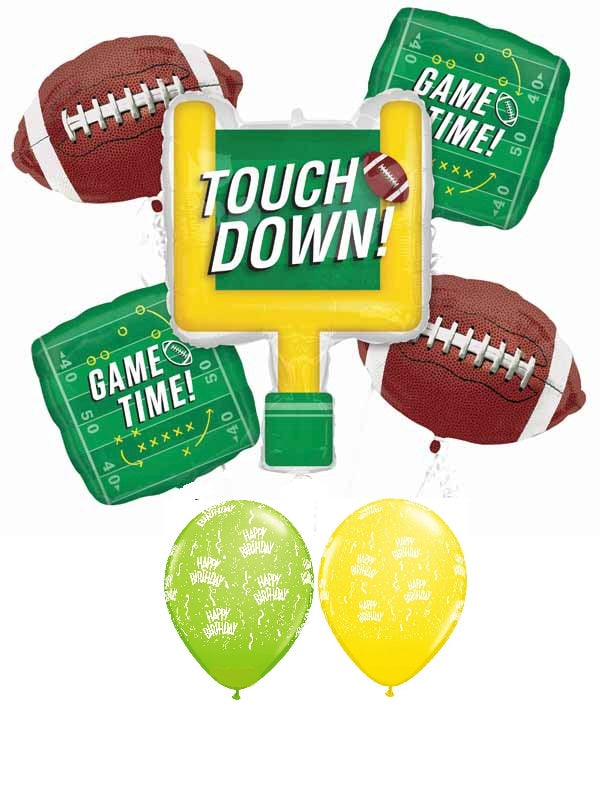 Football Goal Post Touch Down Birthday Balloon Bouquet with Helium Weight