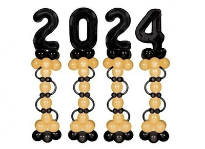 Graduation Black Numbers 2024 Balloon Stand Ups