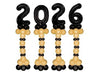 Graduation Black Numbers 2026 Gold Balloons Stand Ups