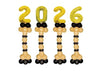 Graduation Jumbo Gold Numbers 2026 Black Balloons Stand Ups