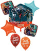 Birthday Hyperspace Balloon Bouquet with Helium and Weight