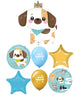 Kawaii Puppy Dog Birthday Balloons Bouquet with Helium and Weight