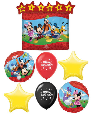 Mickey Mouse Clubhouse Birthday Balloons Bouquet with Helium Weight