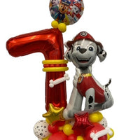 Paw Patrol Marshall Pick An Age Red Number Birthday Balloon Stand Up