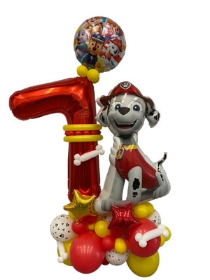 Paw Patrol Marshall Pick An Age Red Number Birthday Balloon Stand Up