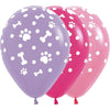 11 inch Paw Prints Girl Balloons with Helium and Hi Float