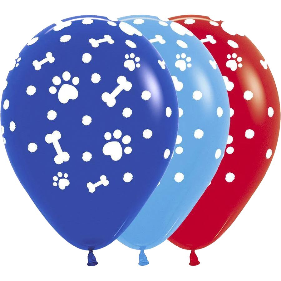 11 inch Paw Prints Boy Balloons with Helium and Hi Float