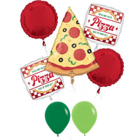 Pizza Party Restaurant Food Balloons Bouquet with Helium and Weight