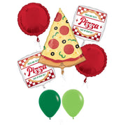 Pizza Party Restaurant Food Balloons Bouquet with Helium and Weight