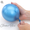 11 inch Qualatex Chrome Blue Latex Balloons with Helium and Hi Float