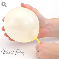 11 inch Qualatex Ivory Silk Latex Balloons with Helium and Hi Float