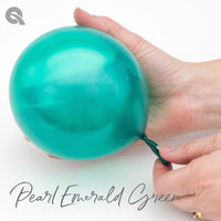 11 inch Qualatex Pearl Emerald Green Latex Balloons Helium Hi Float