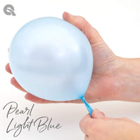 11 inch Qualatex Pearl Light Blue Latex Balloons Helium and Hi Float