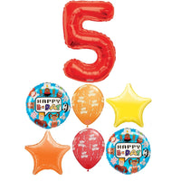 Roblox Birthday Party Time Pick An Age Red Number Balloons Bouquet
