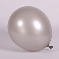 11 inch Sempertex Satin Silver Latex Balloons with Helium and Hi Float