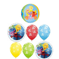 Sesame Street Orbz Birthday Balloon Bouquet with Helium and Weight