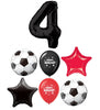 Soccer Balls Pick An Age Black Number Birthday Balloon Bouquet